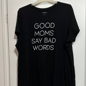 Torrid Black Tee with Bold White Text
